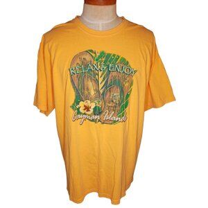 Relax Enjoy Life Cayman Islands Comfort Colors Mens 2XL Boxy T-Shirt Citrus NWT